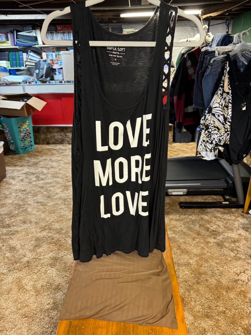 torrid Black Super Soft Knit Graphic Tank with White Print